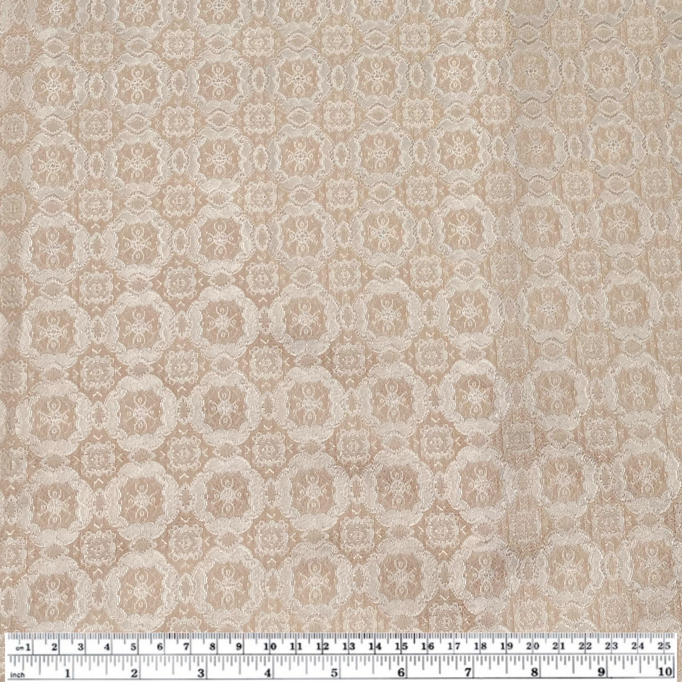 Polyester Satin Brocade - Beige/Ivory