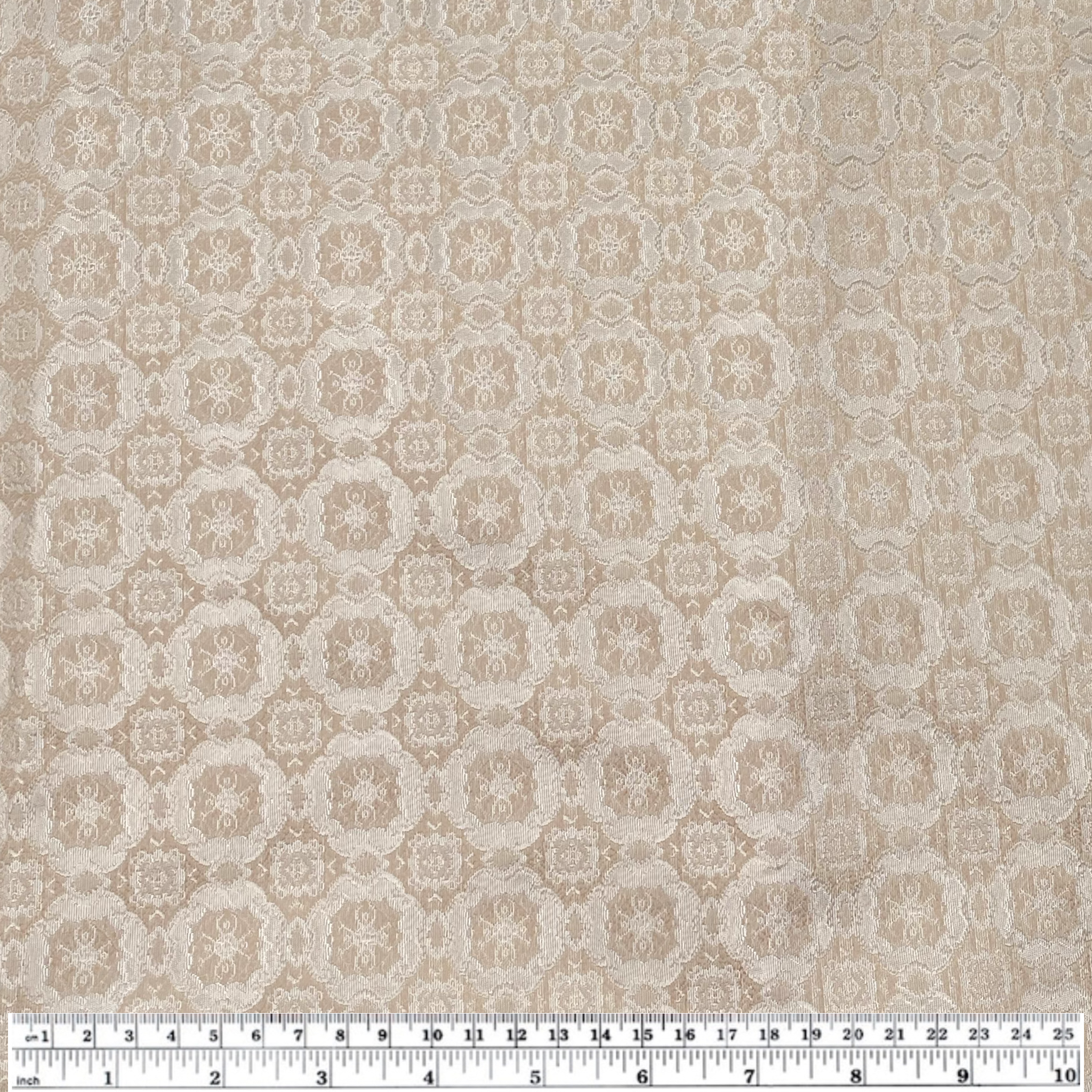 Polyester Satin Brocade - Beige/Ivory