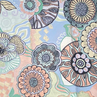 Floral Printed Indoor/Outdoor Upholstery - Blue/Peach/Green