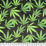 Quilting Cotton - Leaf Print - 44” - Black