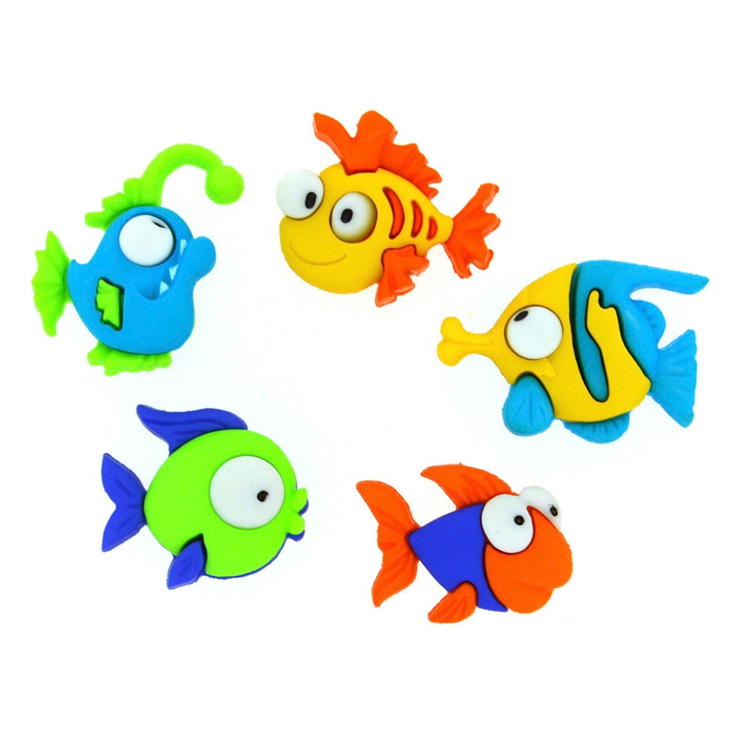 Novelty Buttons - Something Fishy - 5pcs