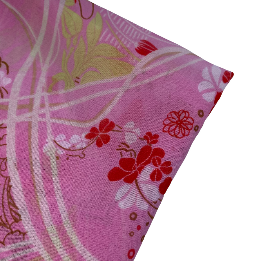 Printed Polyester Chiffon - Cherry Blossom - Pink