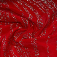 Stretch Mesh - Silver Glitter Design - Red / Silver