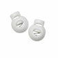 Plastic Round Cord Stops - White - 2 pcs
