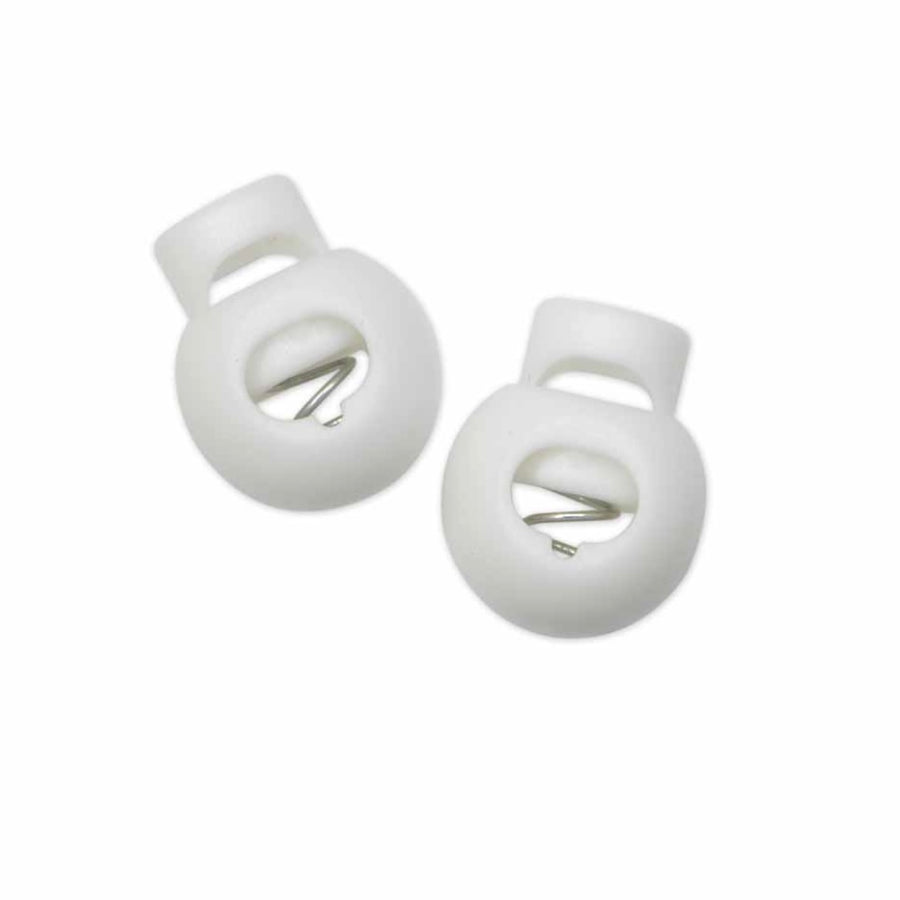 Plastic Round Cord Stops - White - 2 pcs