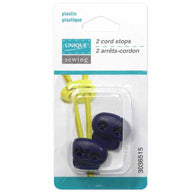 Plastic Two Hole Cord Stops - White - 2 pcs