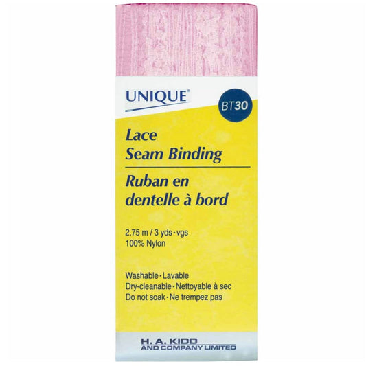 Lace Seam Binding - 18mm x 2.75m - Light Pink