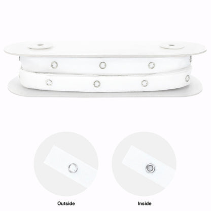 Metal Snaps Tape - 18mm - Per Yard - White