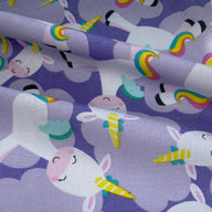 Quilting Cotton - Rainbow Unicorn - Purple