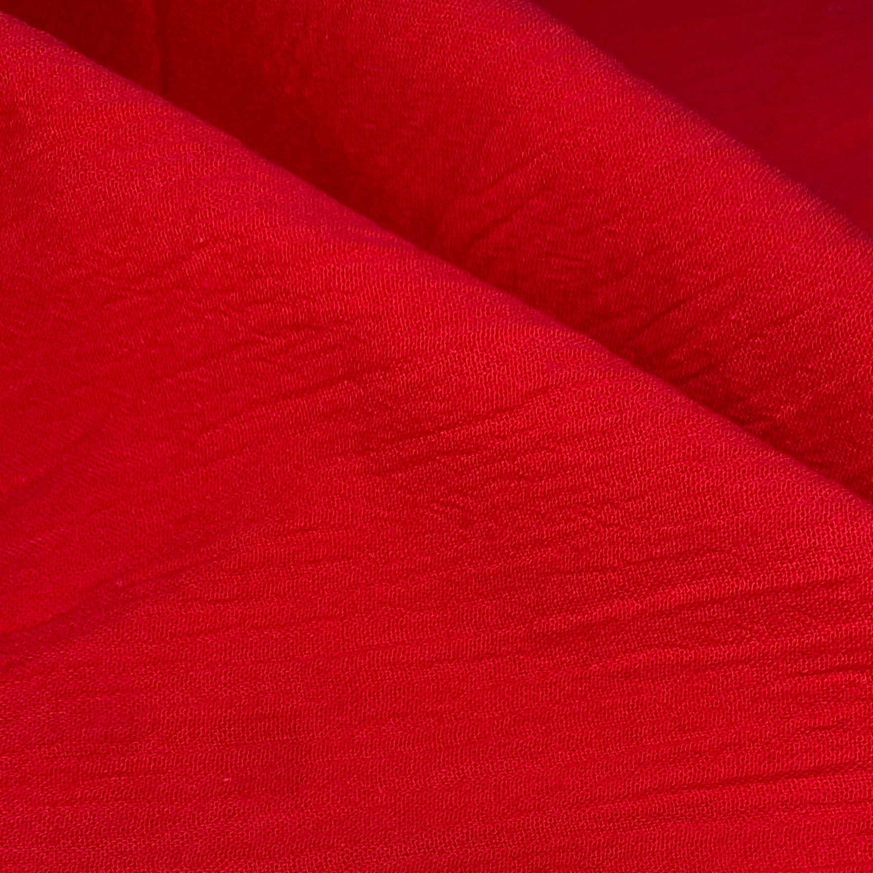 Crinkled Cotton - True Red