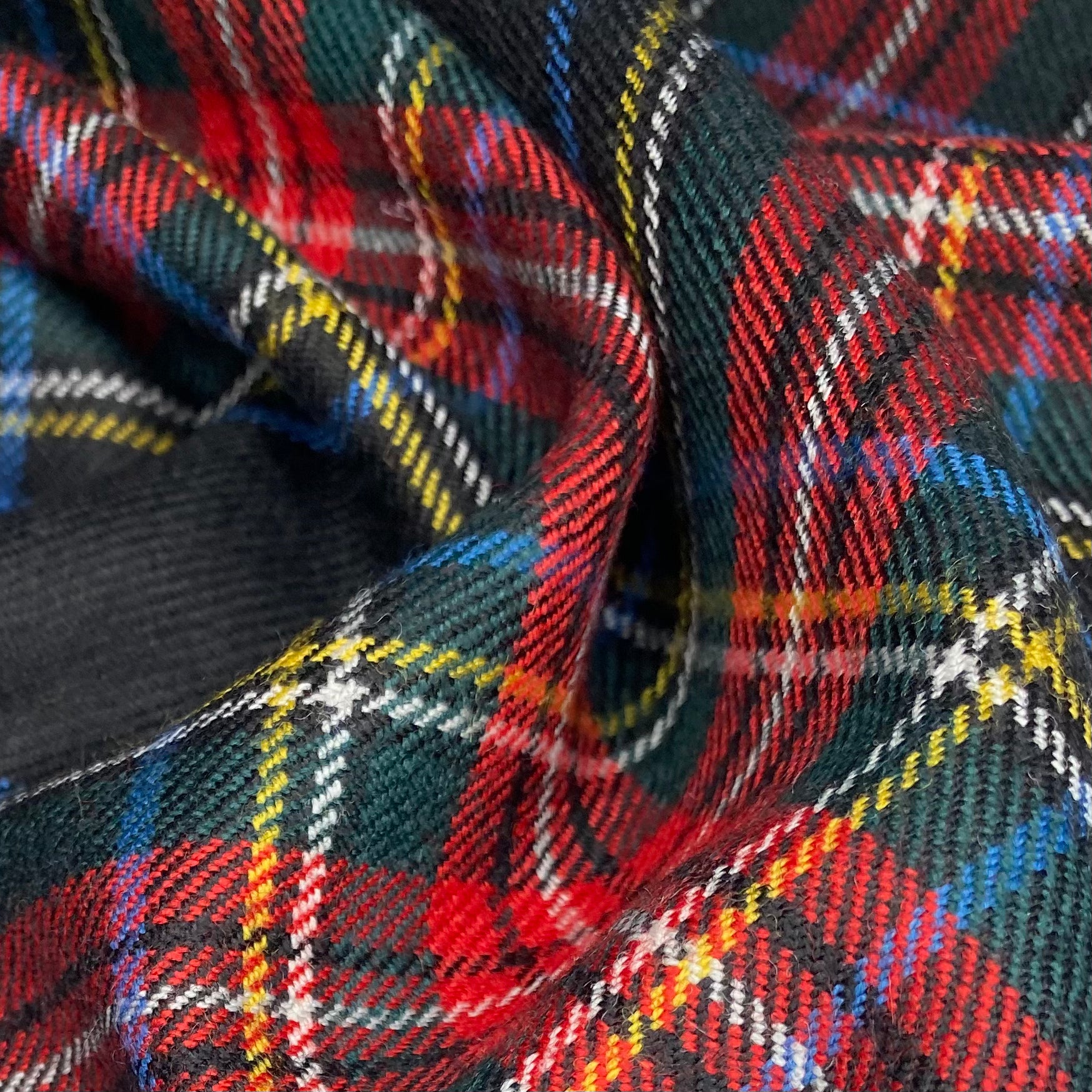 Wool Plaid - Black/Red/Green/White/Yellow/Blue