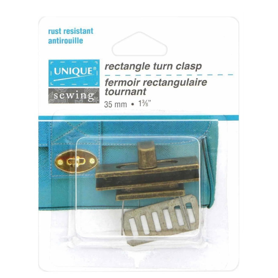 Rectangle Turn Clasp - 35mm (1 3/8″) - Gunmetal
