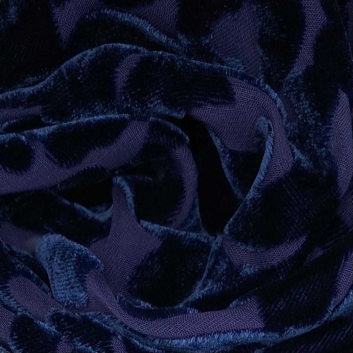 Burnout Silk Chiffon - Navy