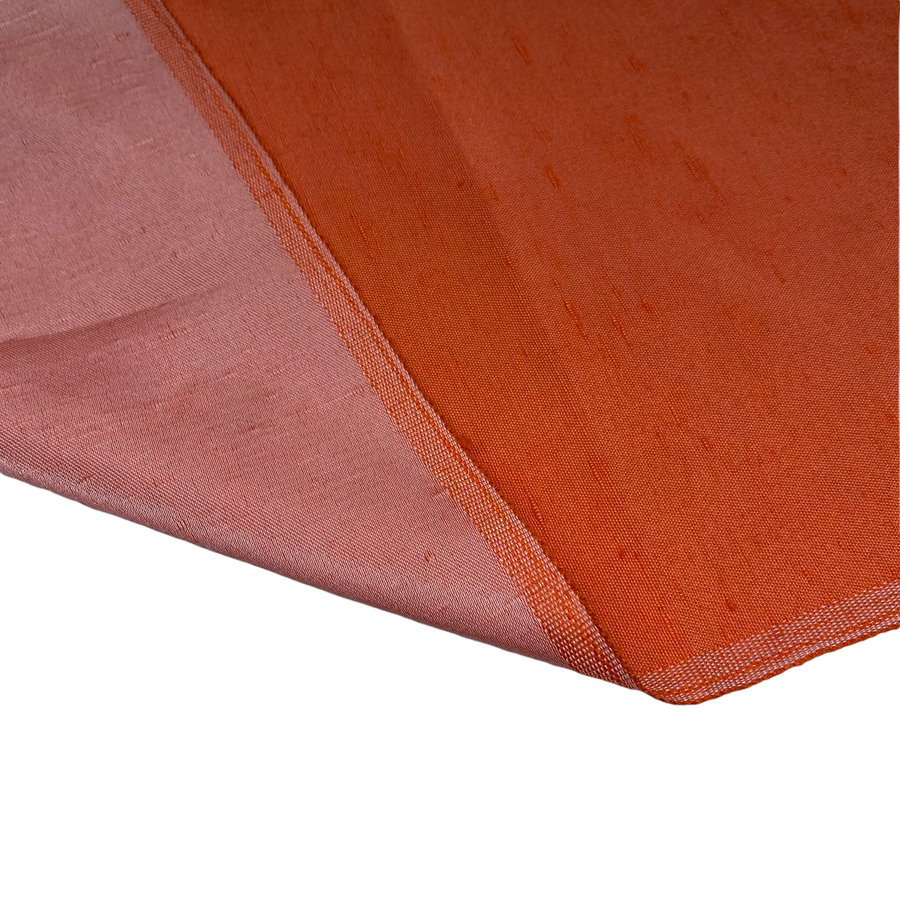 Polyester Shantung Satin - 48” - Orange/White