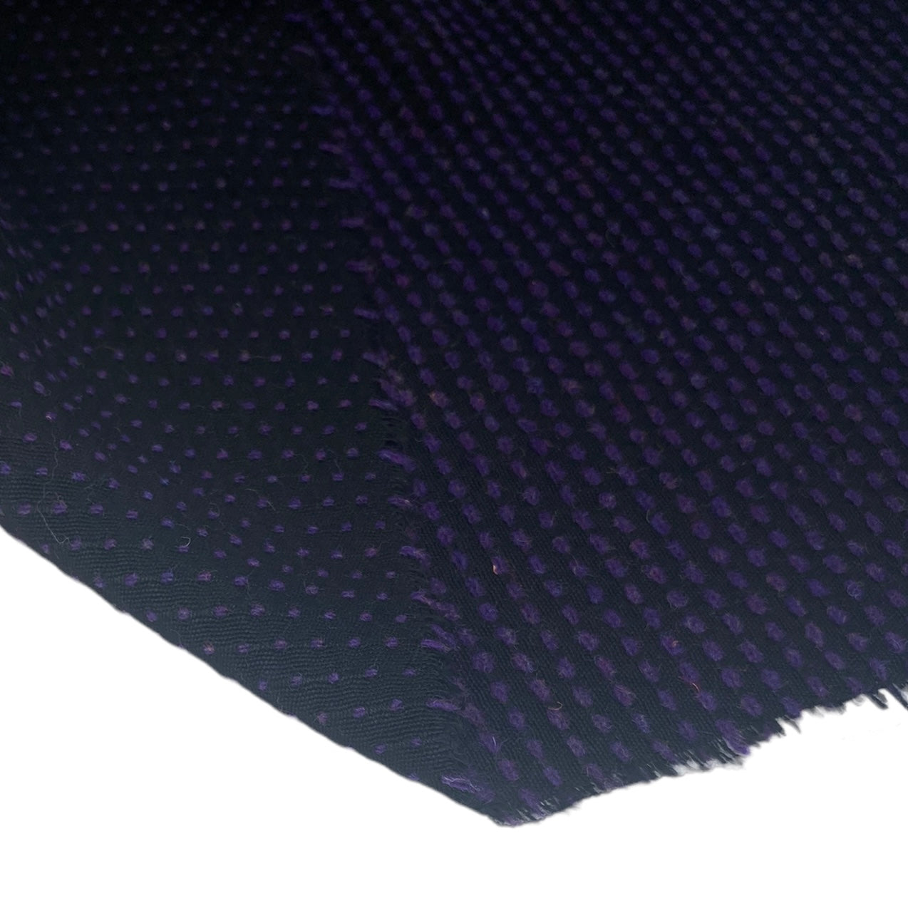 Woven Cotton/Wool Coating - Black/Purple