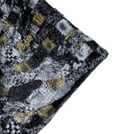 Two Faced Soft Faux Wool Tweed Boucle Coating - Metallic Print