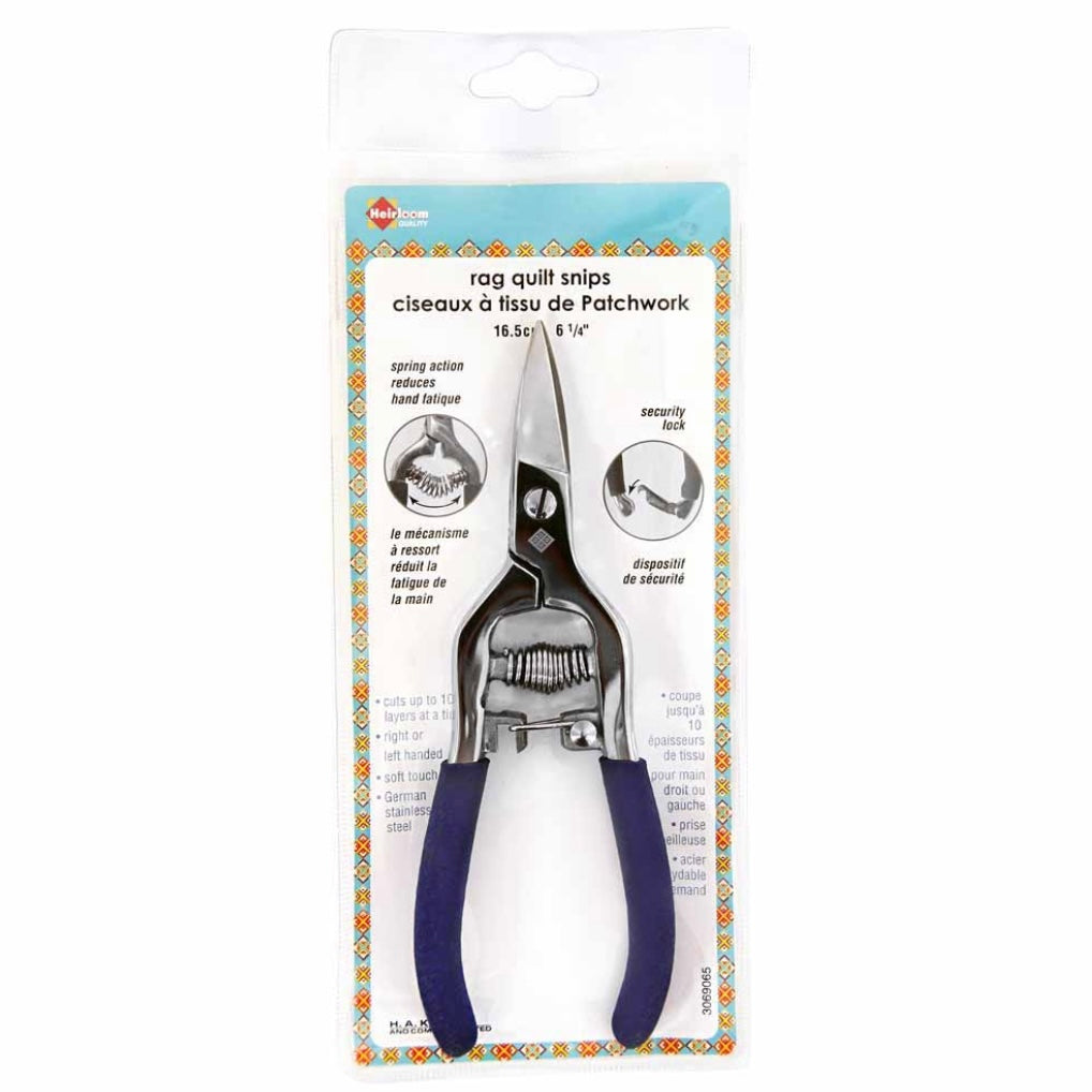 Forged Stainless Steel Spring-Action Rag Quilt Snips - 6 1/4″