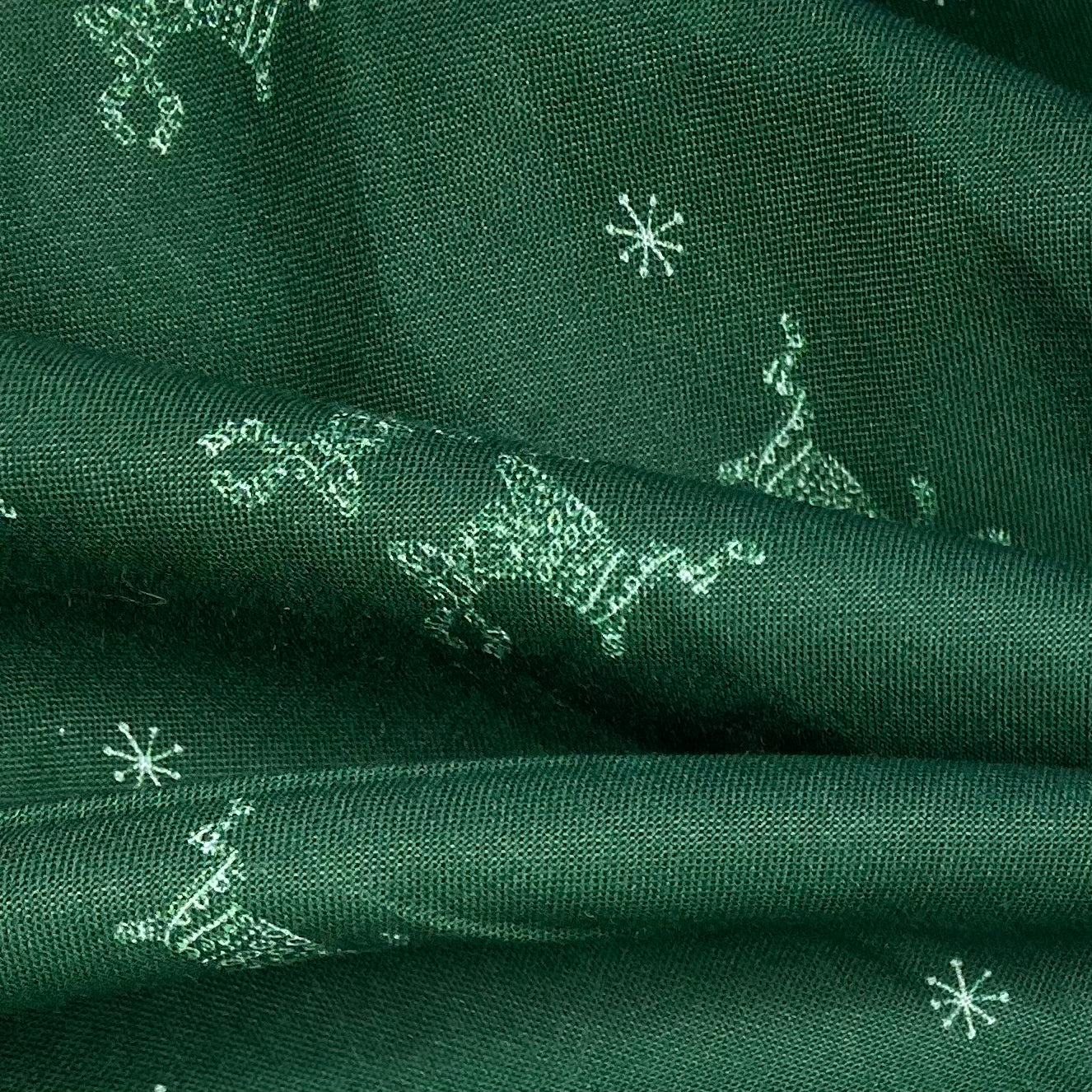 Quilting Cotton - Little Christmas Reindeer - 44” - Green