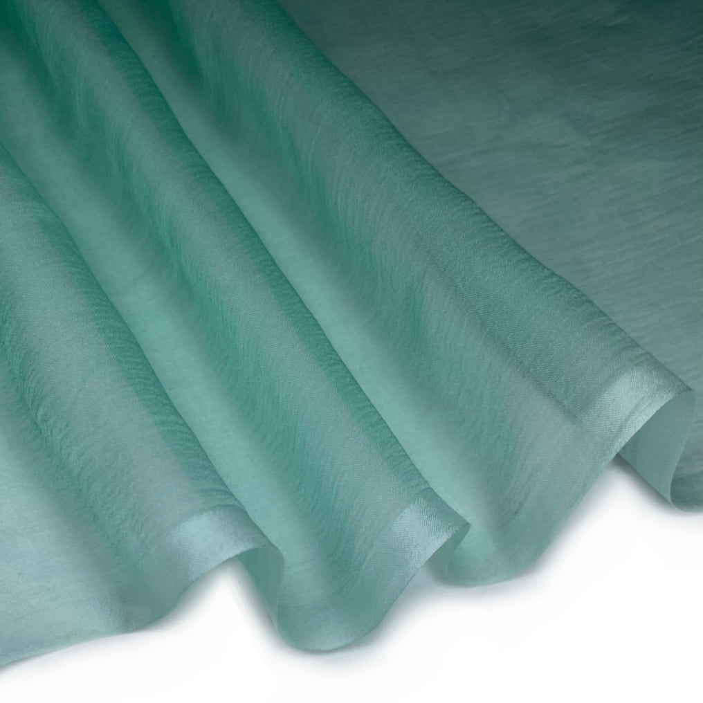 Ombré Crinkled Silk Chiffon - 44" - Green