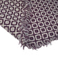 Wool Blend Coating - Squares - Purple/White