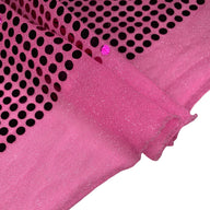 Faux Sequin Large Shiny Confetti Dot Knit - 46” - Hot Pink