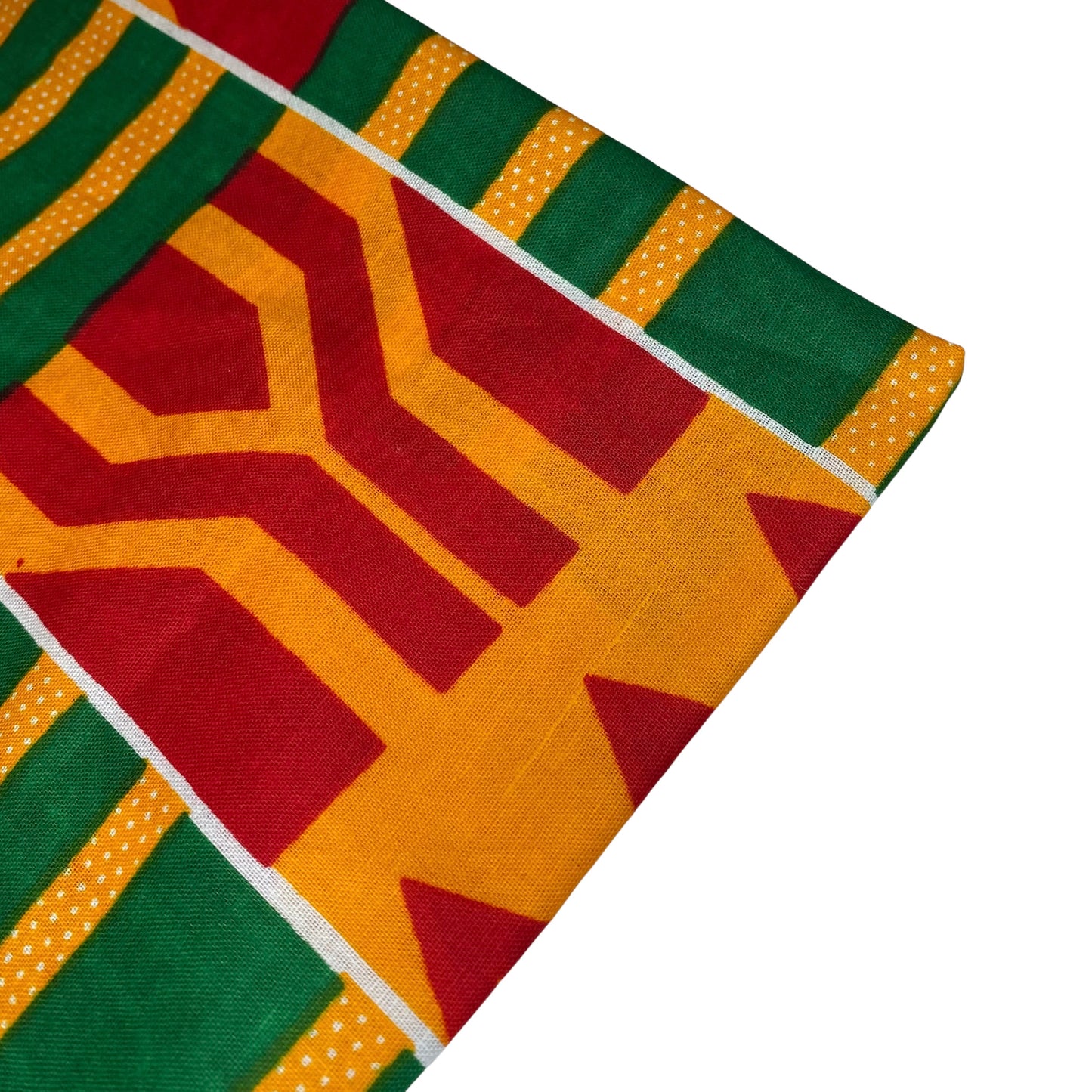 African Printed Cotton - Multi-Colour / Red / Green