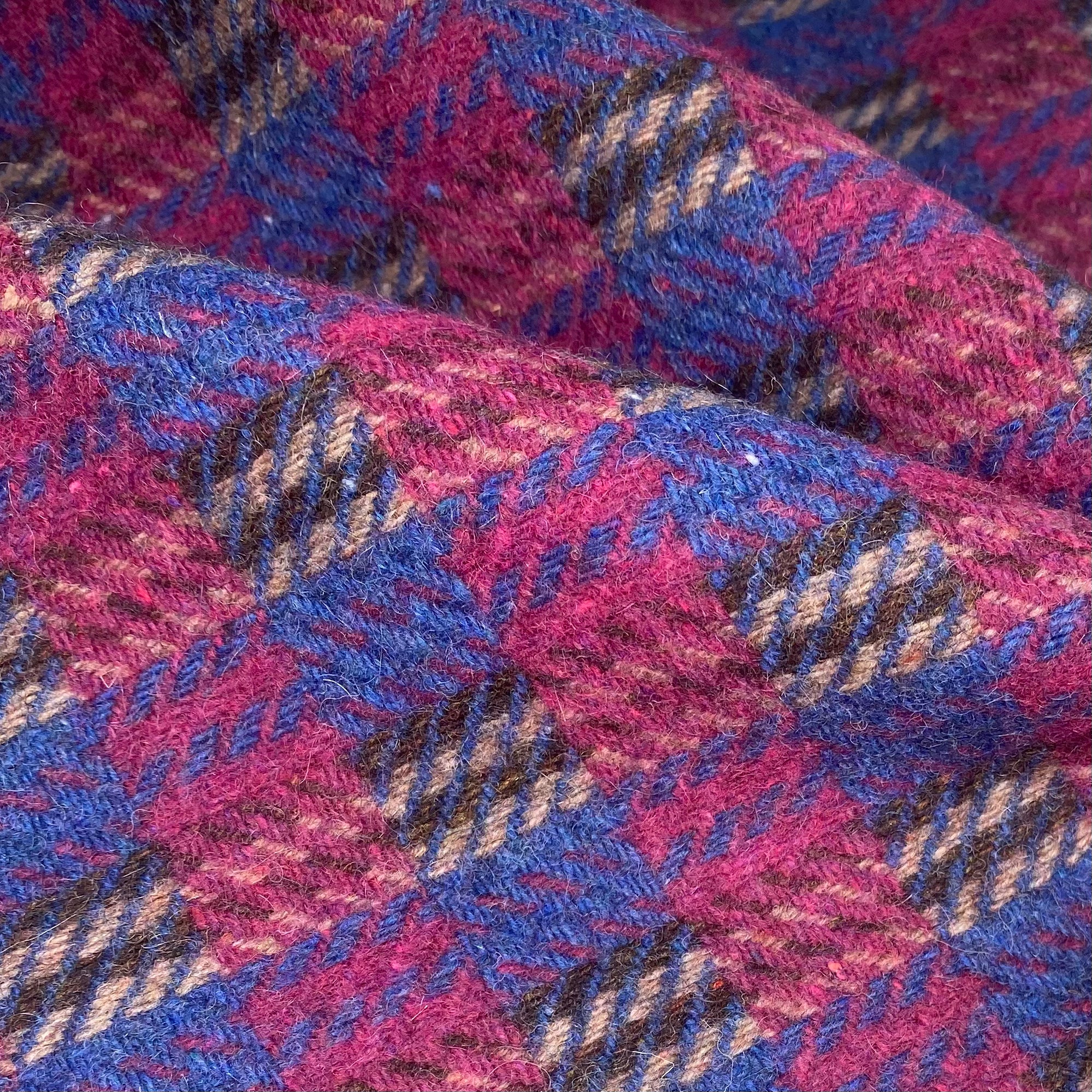 Wool Plaid Coating - Purple/Blue/Brown