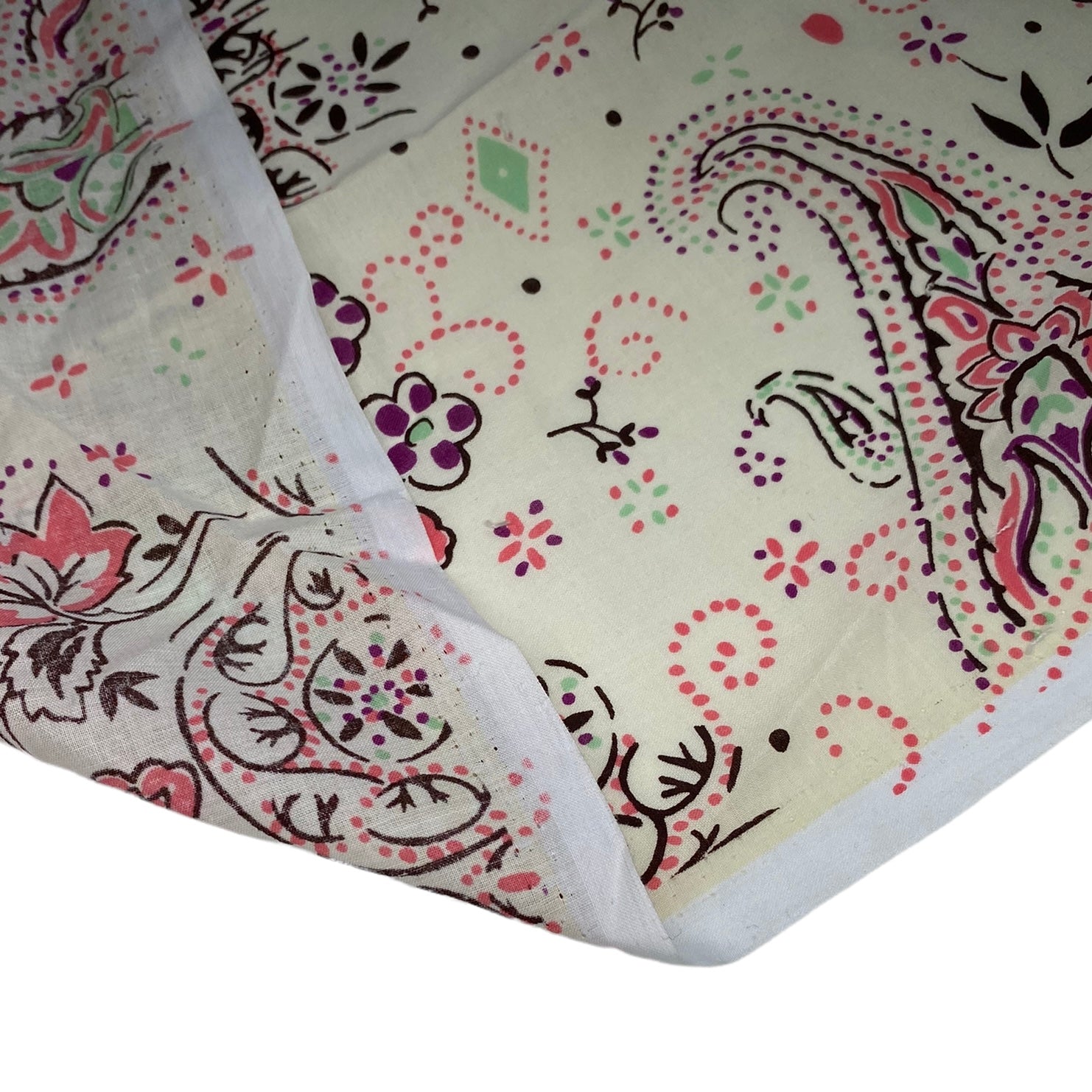 Printed Cotton Voile - Floral/Paisley - Beige/Brown/Pink