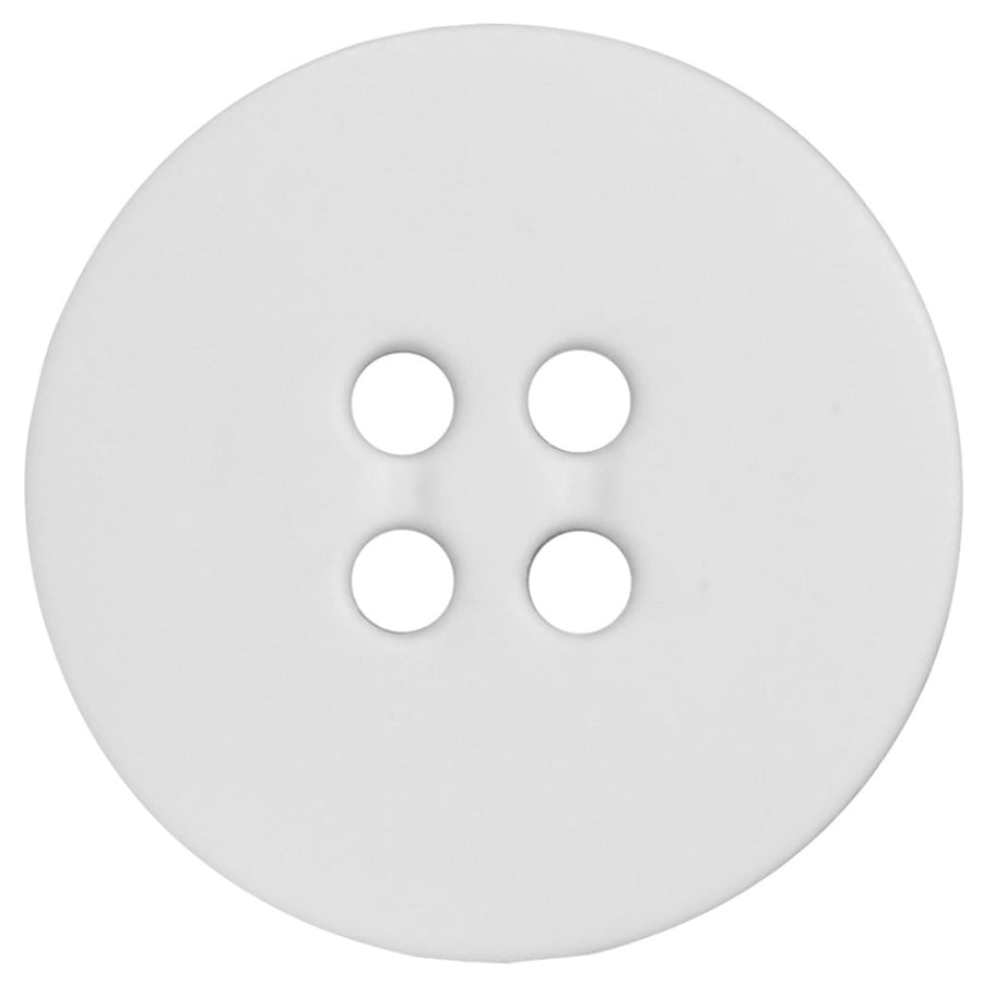 Four Hole Plastic Button - 18mm - White - 3 count