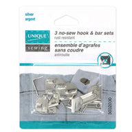 No-Sew Hook & Bar Sets - Silver - 3 sets