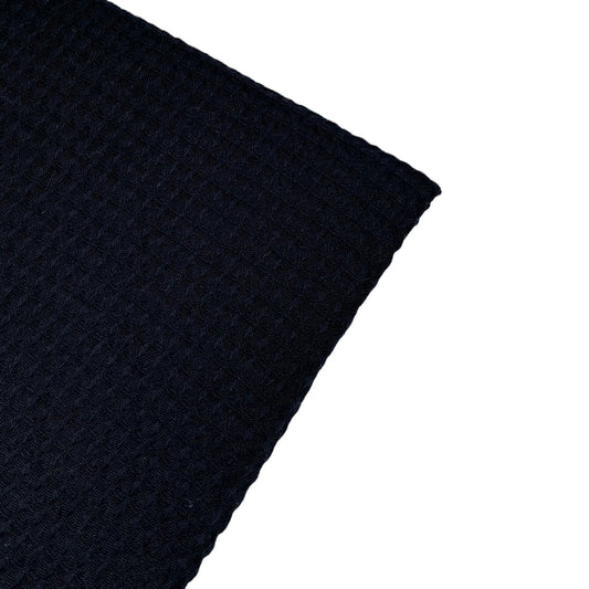 Waffle Weave Cotton - Unwashed - 44” - Black