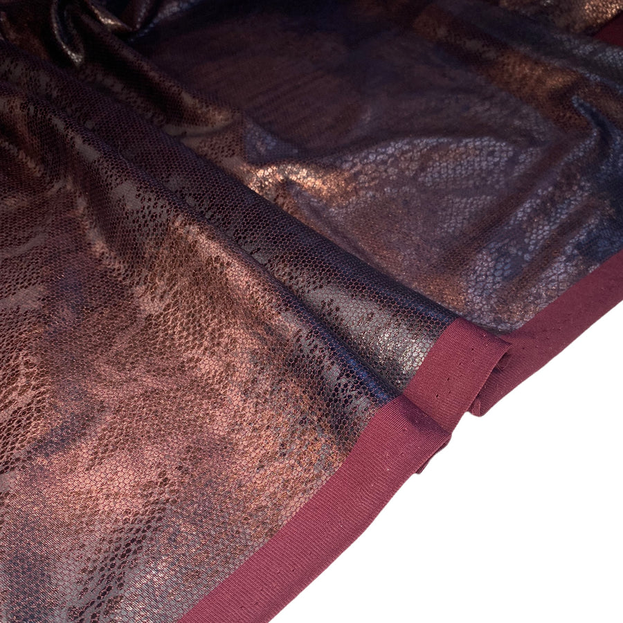 Snake Metallic Foil Knit - 62” - Brown