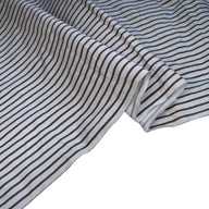 Striped Printed Cotton - White/Brown