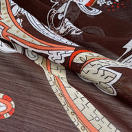 Paisley Crinkled Polyester Chiffon - 58” - Brown