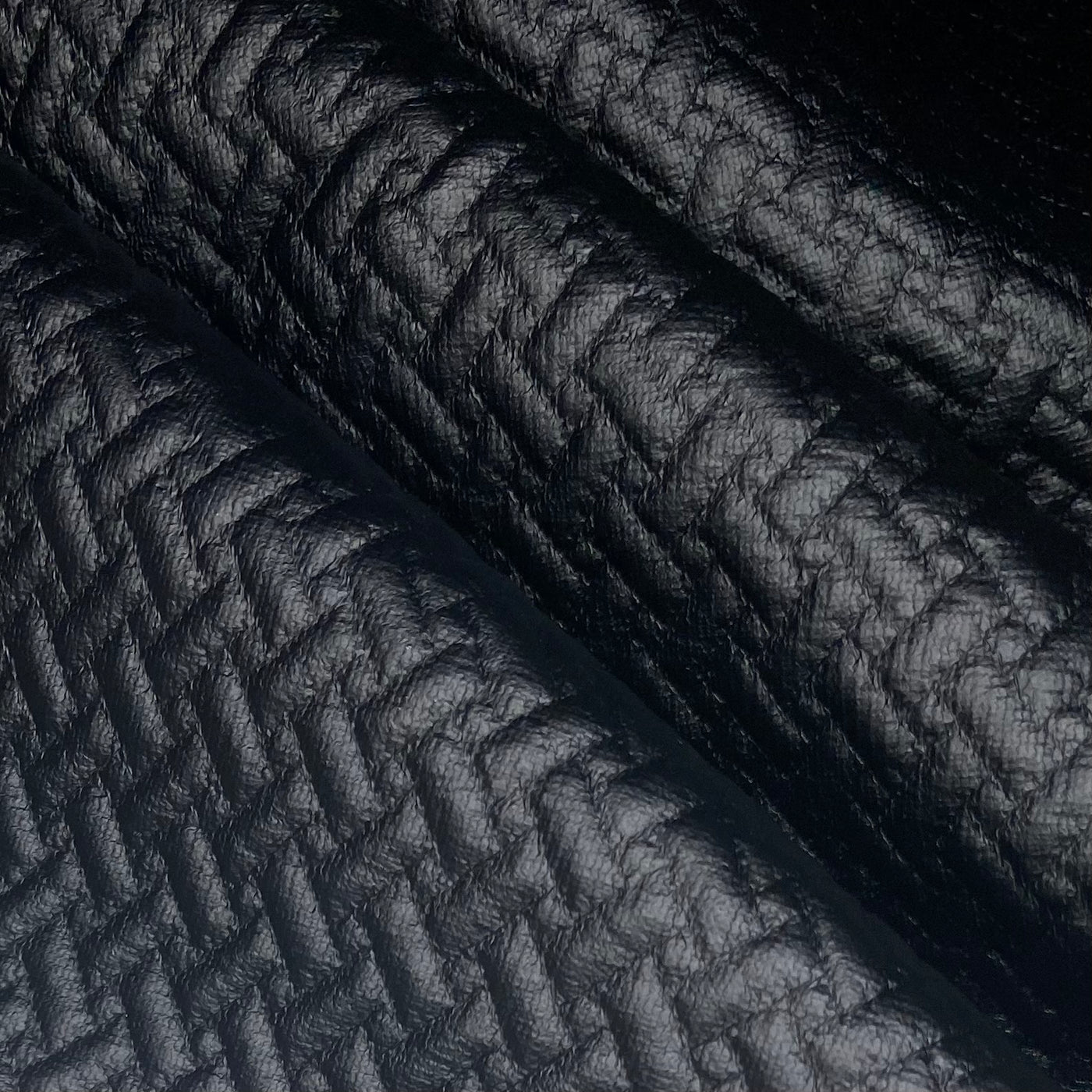 Embossed Lattice Stretch Vinyl - Black