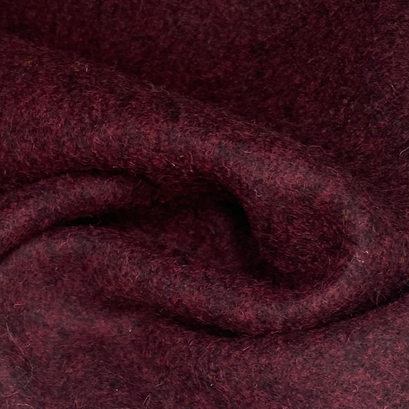 Marbled Melton Wool Coating - Burgundy