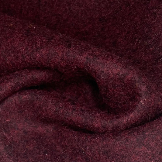 Marbled Melton Wool - Burgundy