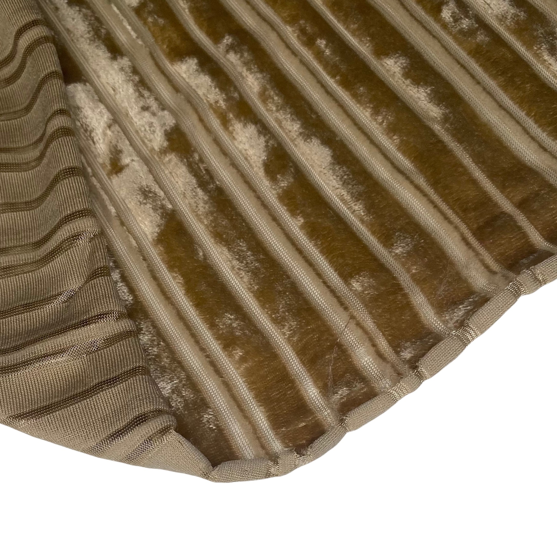 Striped Burnout Stretch Velvet - Light Brown