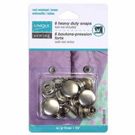 Heavy Duty Snaps - 15mm (5/8″) - 6 sets - Silver