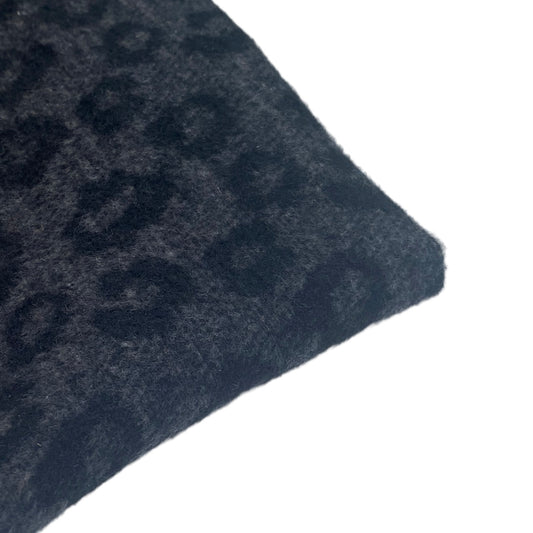Wool Blend Coating - Cheetah - Grey/Black