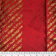 Striped Silk Shantung - Red/Gold