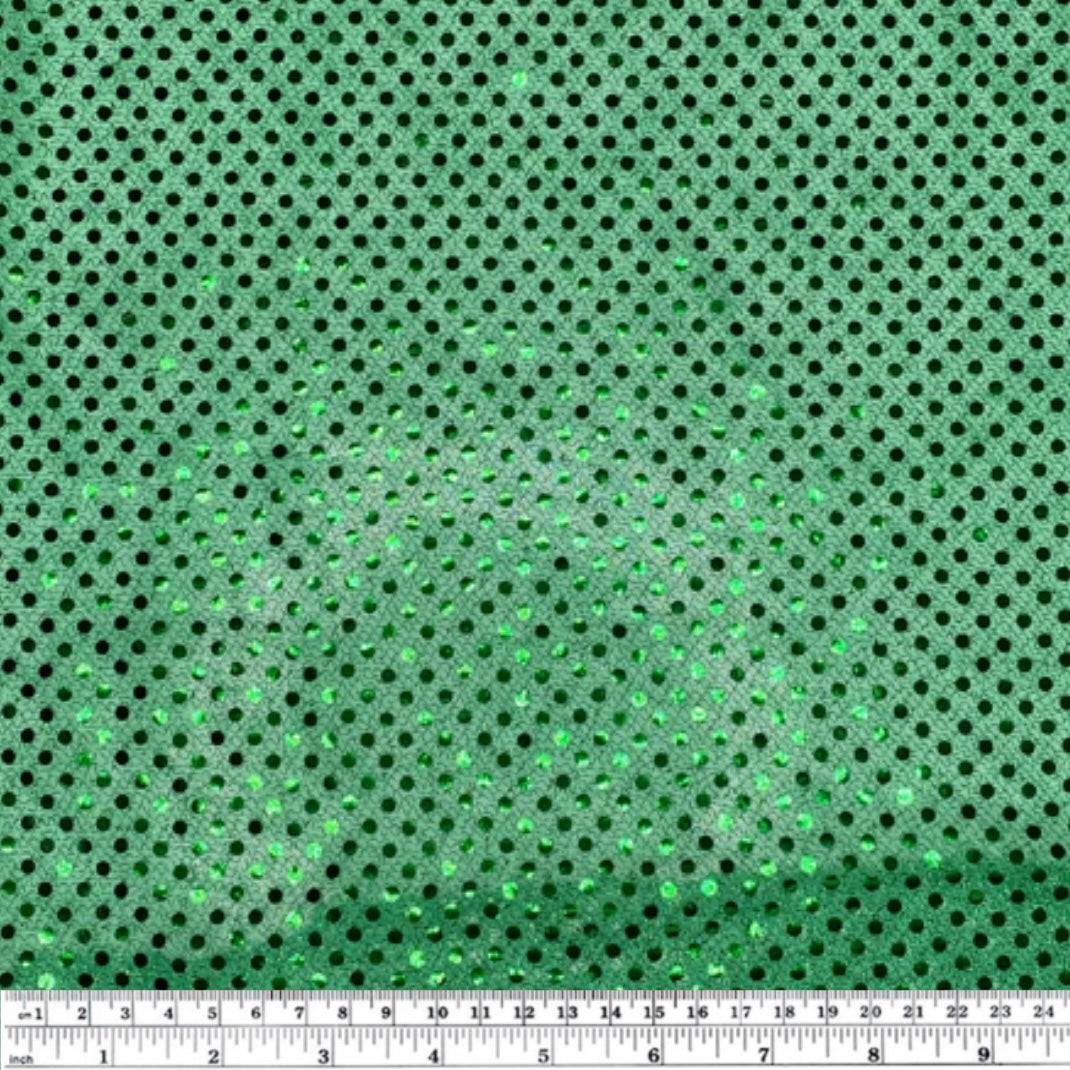 Faux Sequin Shiny Confetti Dot Knit - 44” - Green