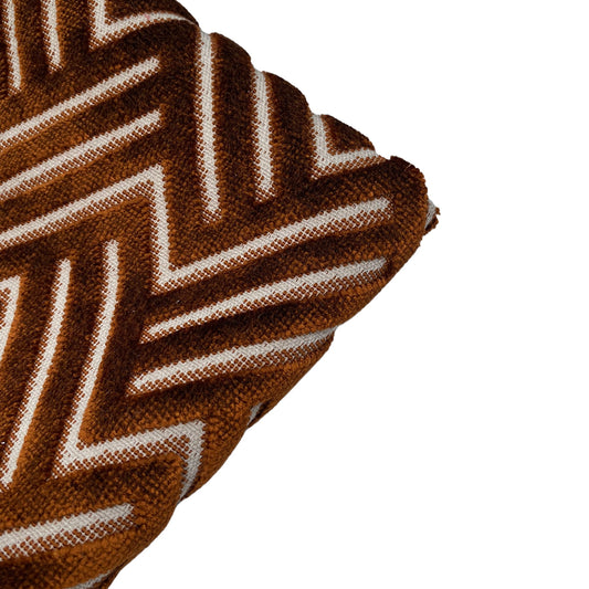 Patterned Velvet Upholstery - Designer Remnant - Copper