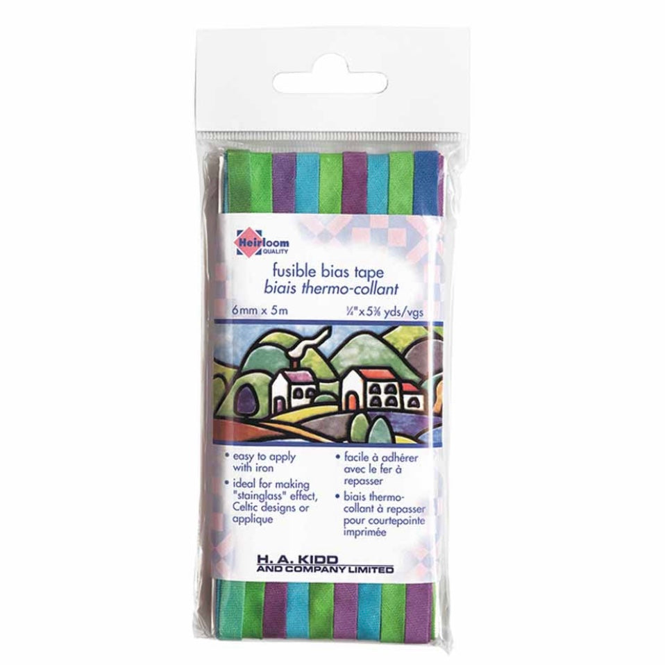 Fusible Bias Tape - 6mm x 5m Pack - Green Rainbow