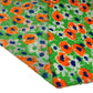 Floral Printed Polyester - 58” - Green/White/Orange/Blue
