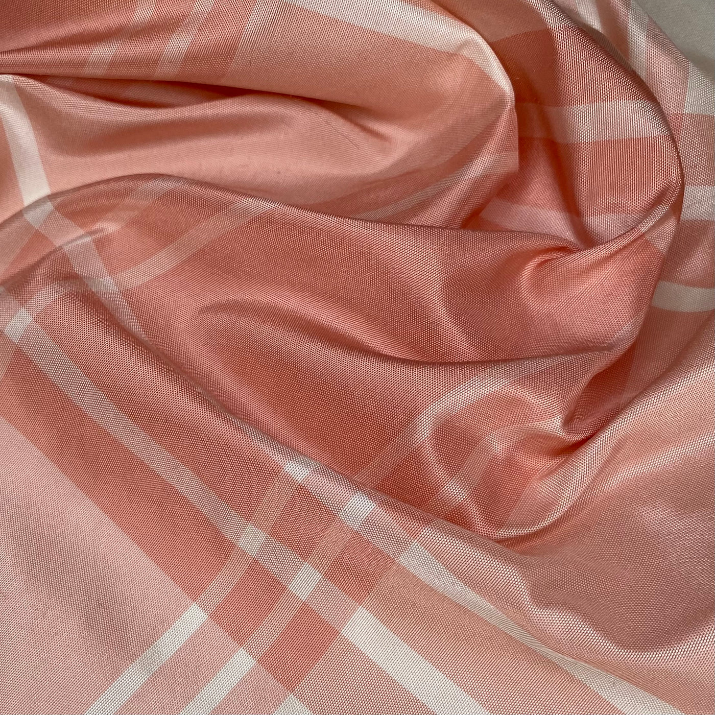 Plaid China Silk - Pink/Off White